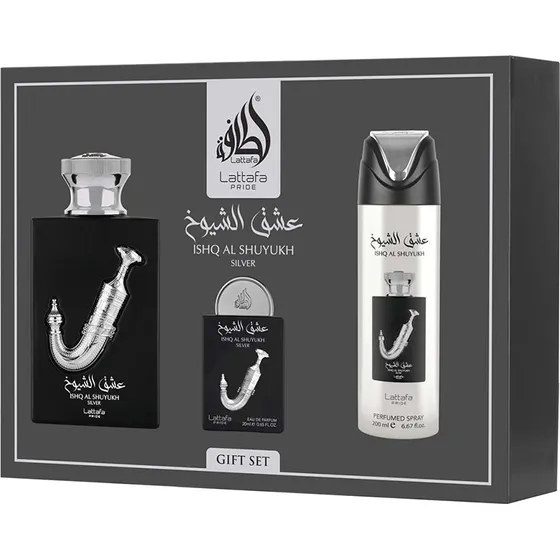 Lattafa Pride Ishq Al Shuyukh Silver Zestaw Prezentowy