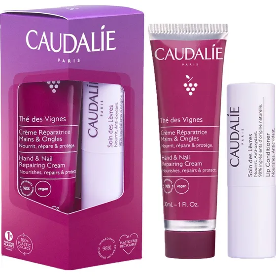 Caudalie Thé des Vignes zestaw krem do rąk 30ml i pomadka 4.5g