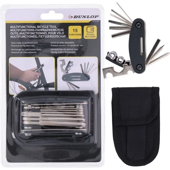 DUNLOP Zestaw narzędzi rowerowych 15 funkcji w etui