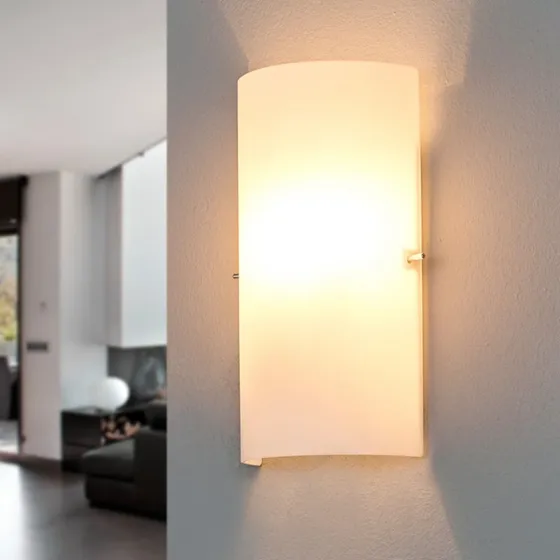 Lucande Sidra Lampa Ścienna White - Białe Szkło