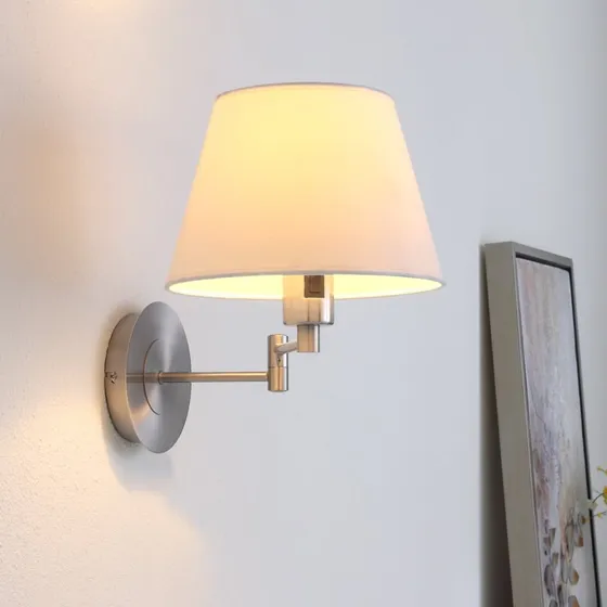 Lindby Pola Lampa Ścienna Cream/Matt Nickel, 30 cm
