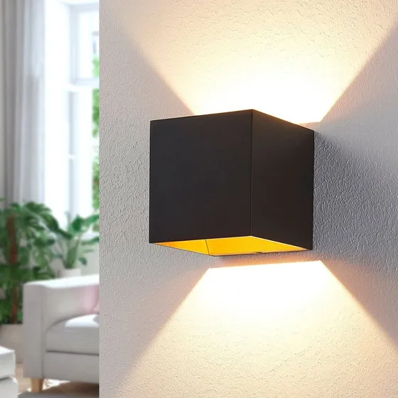 Arcchio Lampa Ścienna Zuzana Czarny/Złoty - Nowoczesny Kinkiet LED