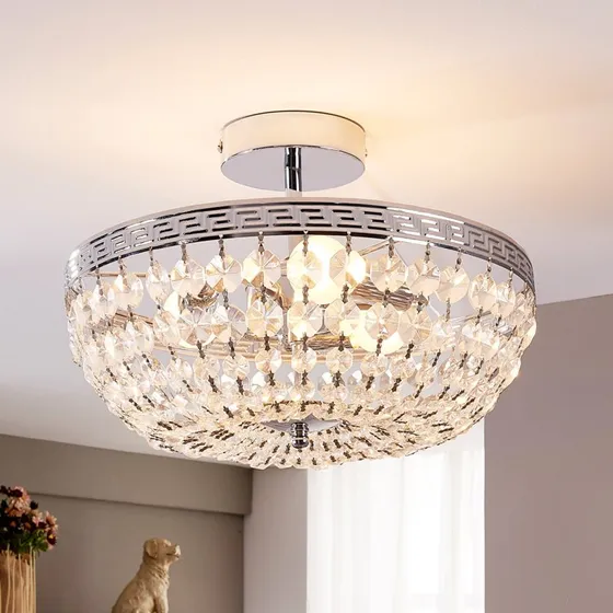 Lindby Mondrian Lampa Sufitowa Clear/Chrome, 35 cm