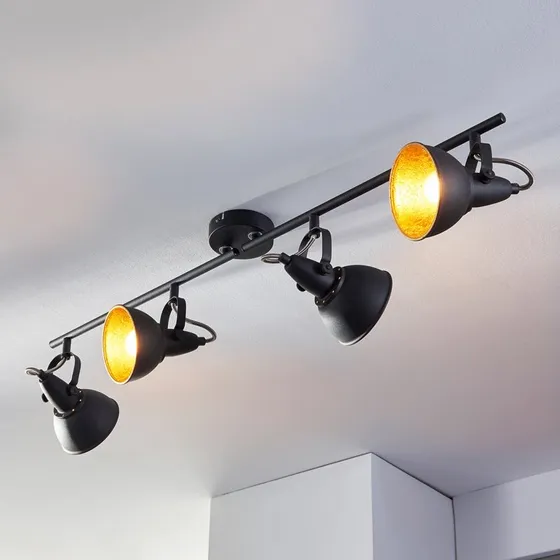 Lindby Julin Lampa Sufitowa Black/Gold, 85 cm, 4-punktowa