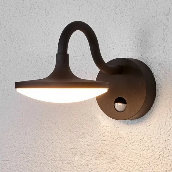 Lucande Finny Lampa Zewnętrzna LED z Czujnikiem Ruchu Dark Grey