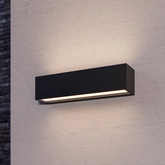 Lucande Lengo Kinkiet zewnętrzny LED, 25 cm, antracyt, up/down