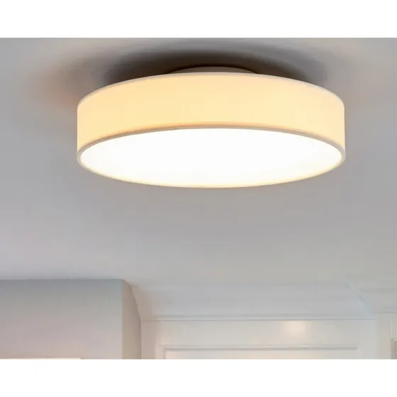 Lindby Saira LED Lampa Sufitowa Biała Tekstylna Ø 30 cm