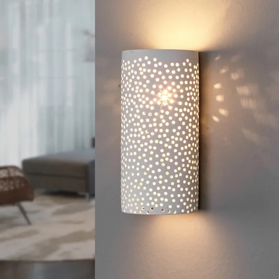 Lindby Jiru Lampa Ścienna White - Biały Gips
