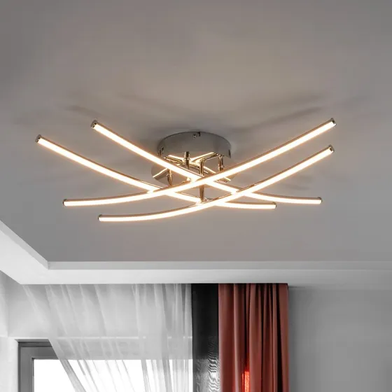Lampa sufitowa Lindby Yael Chrome/White - Nowoczesna LED