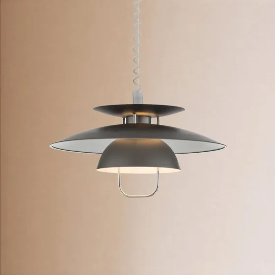 Lindby Nadija Grey - Lampa wisząca szara, regulowana