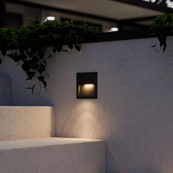 Lucande Loya Square Zewnętrzna Oprawa Wpuszczana LED IP54 Dark Grey