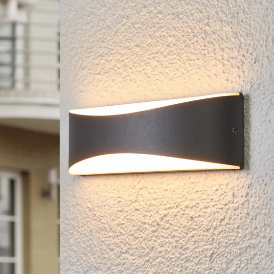 Lucande Akira LED Kinkiet Zewnętrzny Anthracite 23cm
