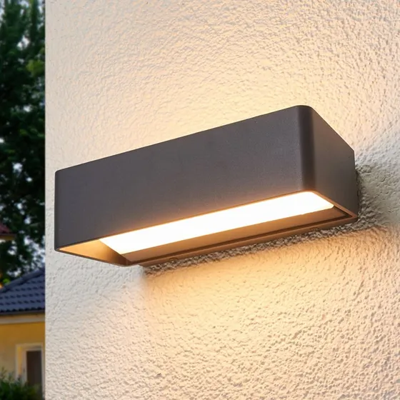 Lucande Midvig Lampa Zewnętrzna LED Antracyt - Kinkiet IP65