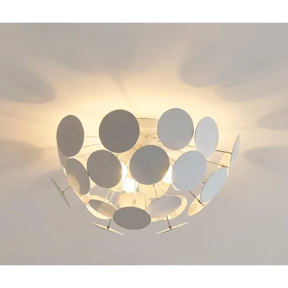 Lampa sufitowa Lindby Kinan, Ø 54 cm, biały/chrom, E14