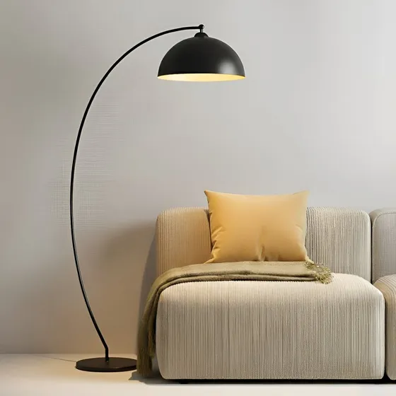 Lampa stojąca Lindby Jonera, czarna/złota, metal, E27, 185 cm