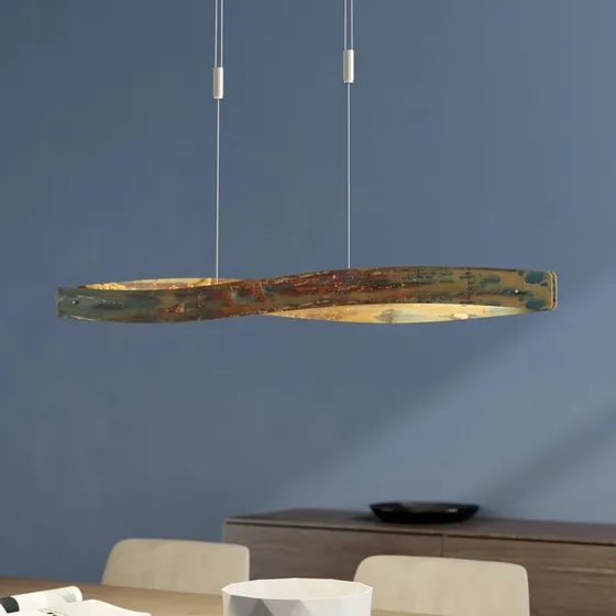 Lampa wisząca LED Lian Lucande Quitani – oksydowane złoto/nikiel