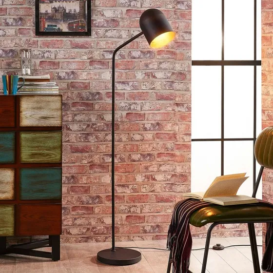 Lampa podłogowa Lindby Morik Black/Gold - nowoczesna i elegancka