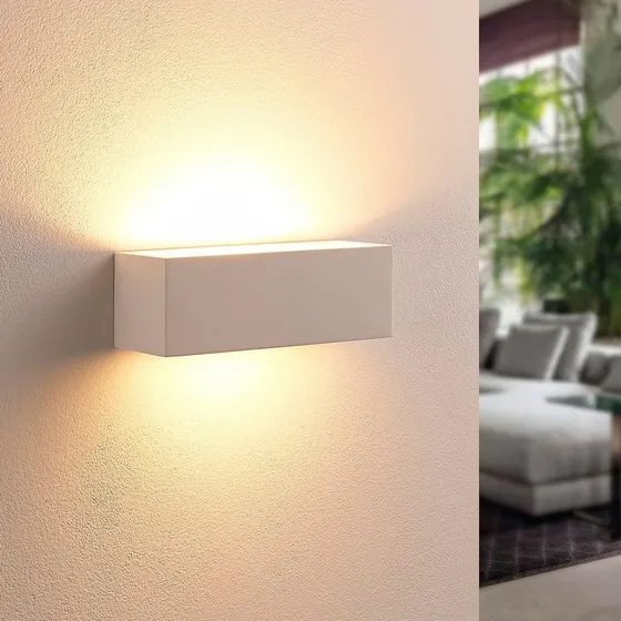 Lindby Tjada 22 Lampa Ścienna White – Gipsowa, Biała