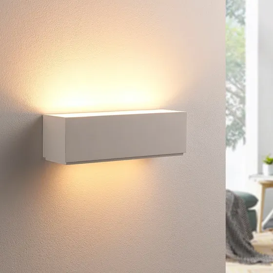 Lindby Benno Lampa Ścienna White - Gips, Biała, 29 cm
