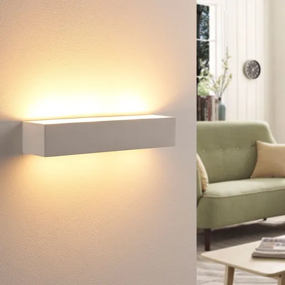 Lindby Arya Lampa Ścienna White - Gipsowy Kinkiet Up/Down