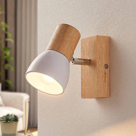 Lindby Thorin Lampa Ścienna Drewno/Biały