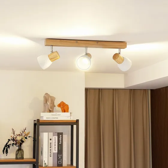 Lindby Thorin 3 Lampa Sufitowa Drewno/Biały