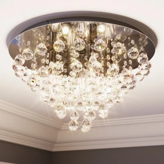Lindby Annica Lampa Sufitowa Chrome/Clear Ø 46 cm