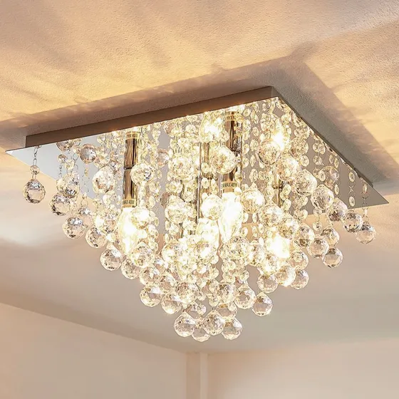 Lindby Annica Lampa Sufitowa Chrome/Clear 42cm