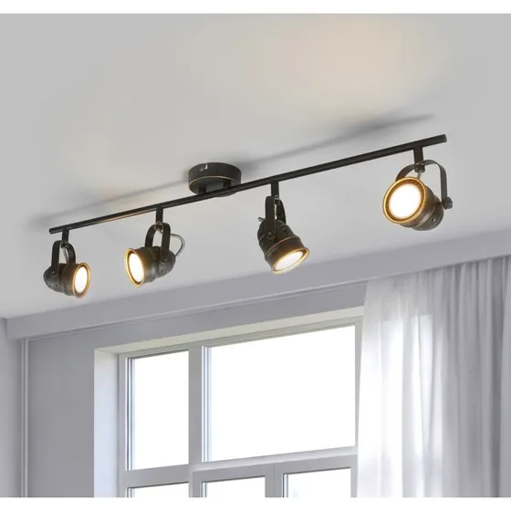 Lindby Leonor Lampa Sufitowa Black/Gold - 4-punktowa