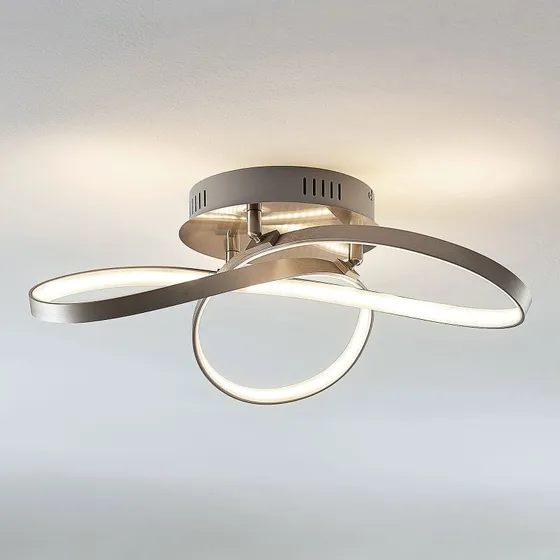 Lindby Saliha Lampa Sufitowa LED Nikiel/Biały
