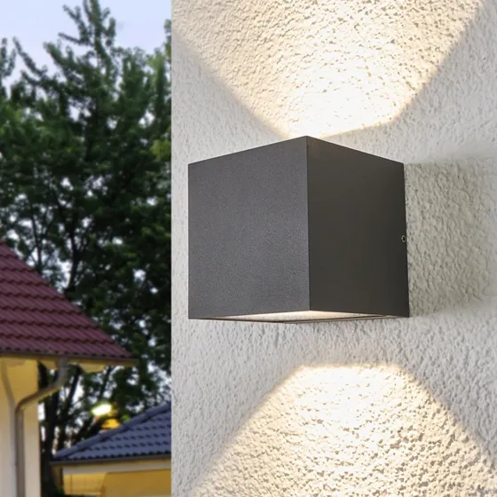 Lucande Merjem Kinkiet Zewnętrzny LED 10 cm, Up/Down, IP54