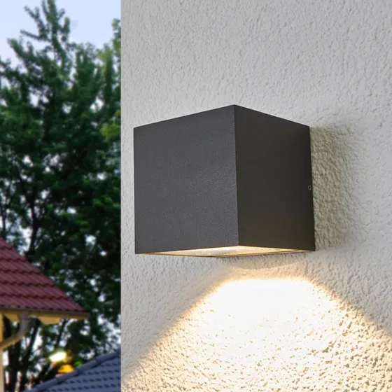Lucande Merjem Kinkiet Zewnętrzny LED IP54 Dak Grey