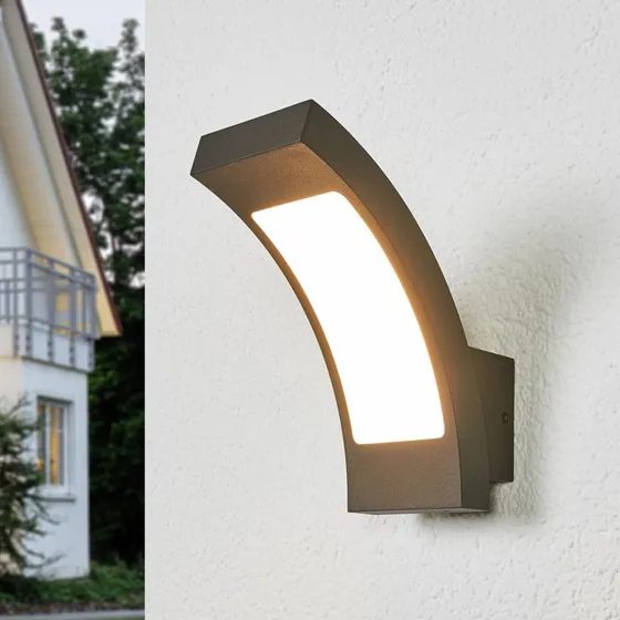 Lucande Juvia LED Kinkiet Ogrodowy Antracyt 19 cm