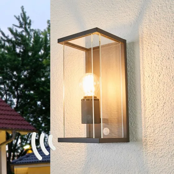 Lucande Annalea Zewnętrzna Lampa Ścienna z Czujnikiem, Dark Grey