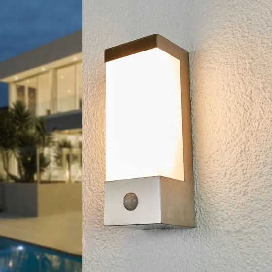 Lindby Severina Kinkiet Zewnętrzny LED z Czujnikiem, 25 cm, Stal