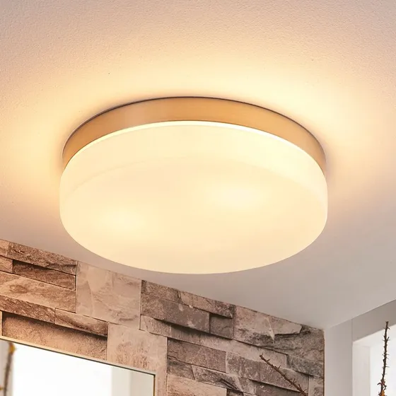 Lindby Amilia Lampa Sufitowa Ø30 Opal/Nickel