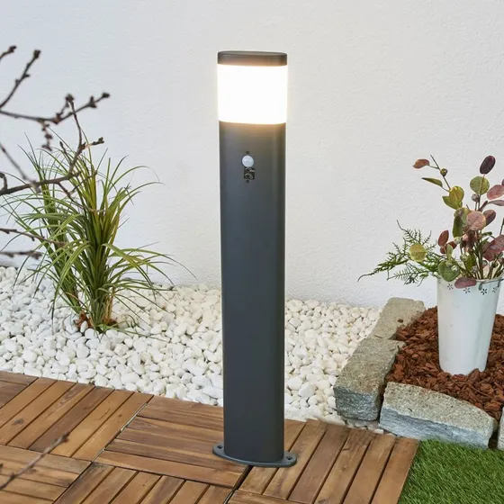 Lindby Słupek LED Obri 80 cm Antracyt z Czujnikiem Ruchu