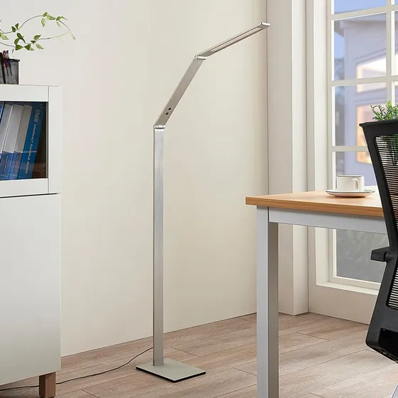 Lampa Podłogowa Lucande Nicano Alu – Nowoczesna Lampa LED 125cm