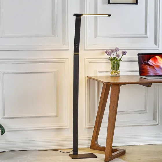Lampa stojąca LED Salome Lucande - regulowana barwa światła, czarna