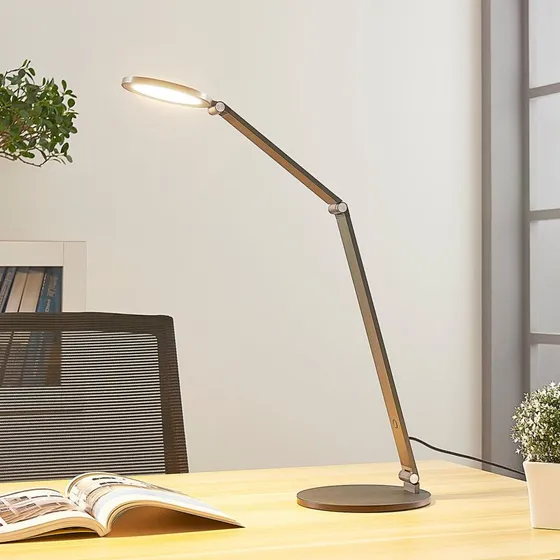 Lucande Mion Lampa Stołowa LED Blue Grey, 41 cm, ściemniana