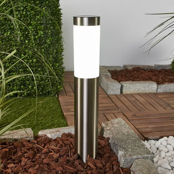 Lindby Lampa Solarna Aleeza Steel/White - Stal Nierdzewna