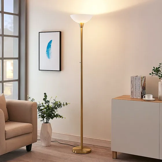 Lindby Ignacia Lampa Podłogowa Brass/Opal, 180 cm