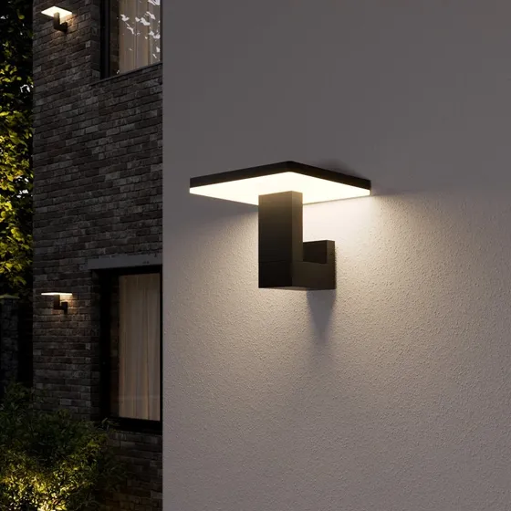Lucande Olesia Lampa Ścienna Zewnętrzna Dark Grey/Opal