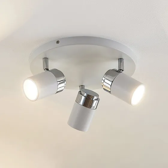 Lindby Kardo 3 Lampa Sufitowa White/Chrome - Nowoczesna