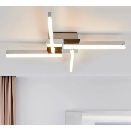 Lindby Patrik Lampa Sufitowa LED White Chrom IP44 59 cm