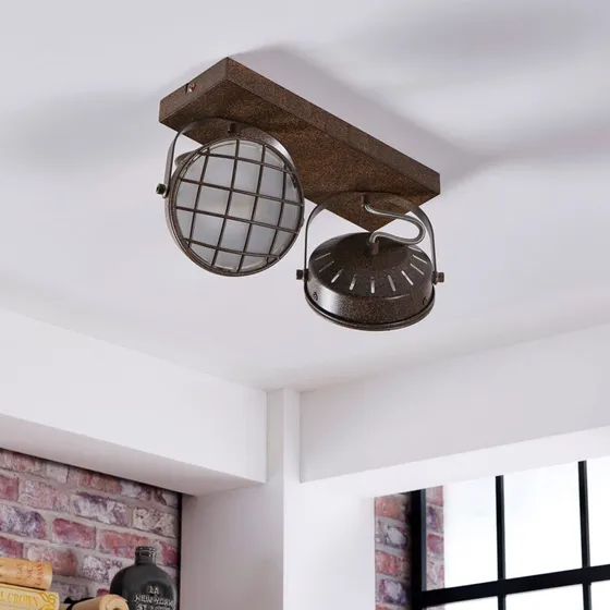 Lindby Tamin 2 Lampa sufitowa Rust/White - Industrialna