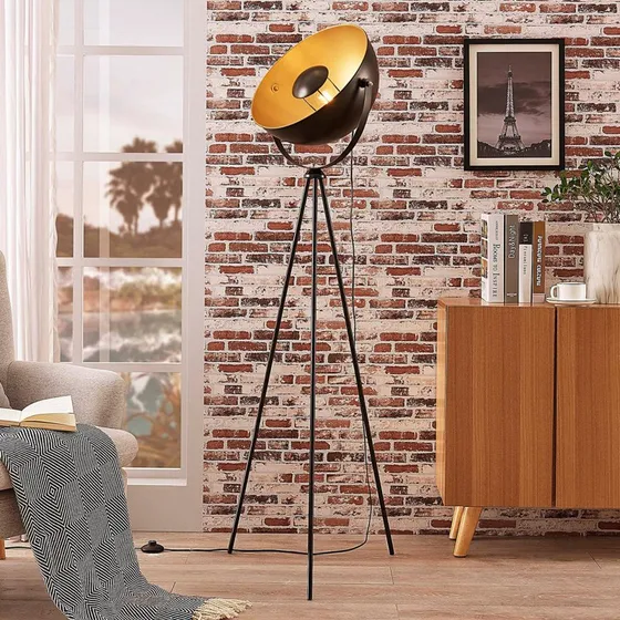 Lindby Meline Lampa Podłogowa Black/Gold