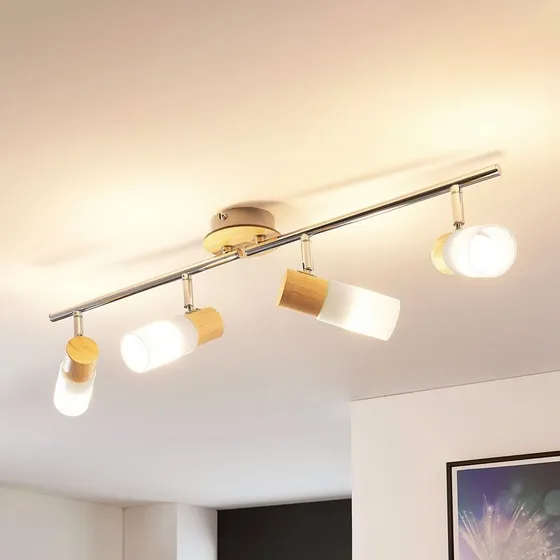 Lindby Christoph 4 Lampa Sufitowa Wood/White