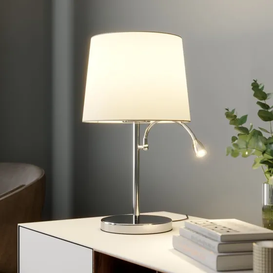 Lindby Benjiro Lampa Stołowa Biały/Chrom 52cm