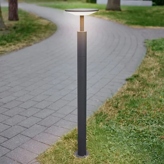 Lucande Fenia H100 Lampa Ogrodowa LED Antracyt Opal 100 cm